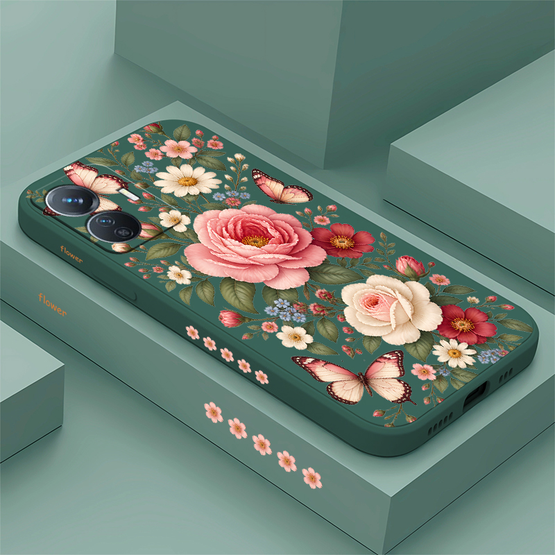 Vivo Y28 - Bloemen Vlinders Hoesje voor Vivo Y400