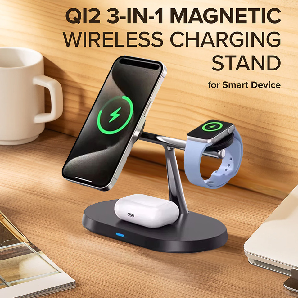 Wireless Charger Watch - 3-in-1 Magnetische Draadloze Oplaadstandaard voor MagSafe