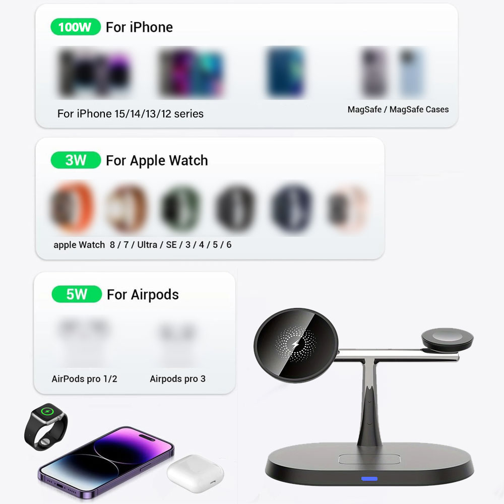 3-in-1 Magnetische Draadloze O - Wireless Charger Watch recensie en prijs
